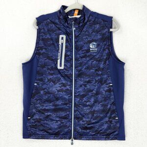 Peter Millar Vest Mens Medium Blue Camo Hyperlight Fuse Golf Windbreaker